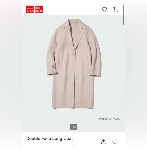 New Uniqlo Double Face Coat in Natural - Picture 1 of 6